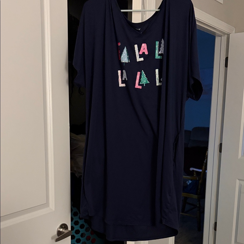 Navy Graphic T-Shirt Dress